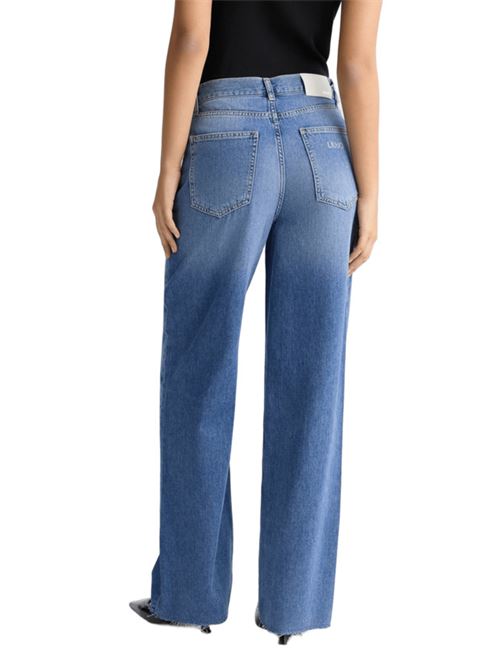 jeans donna wide cotone denim scuro LIU JO | UA5170-DS06978837